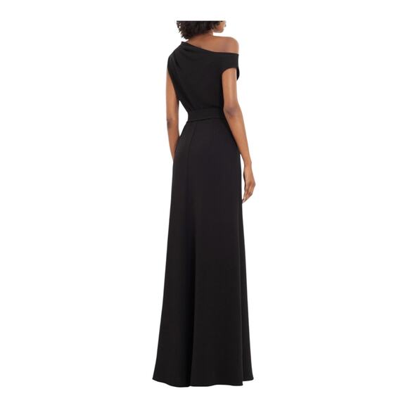Black Halo Caprina One-Shoulder A-Line gown black size 8 DEFECT - Picture 8 of 8